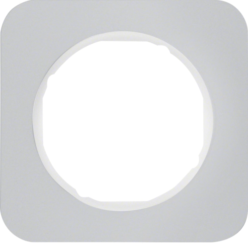 Рамка Berker R.1 одноместная Алюминий/Полярная белизна (10112174)