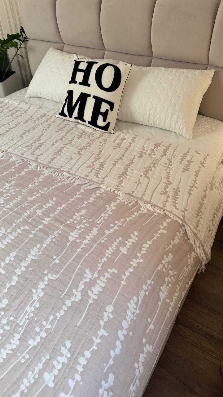 Покрывало хлопок евро 200х230 Бежевый (П4К-muslin25-006-02)