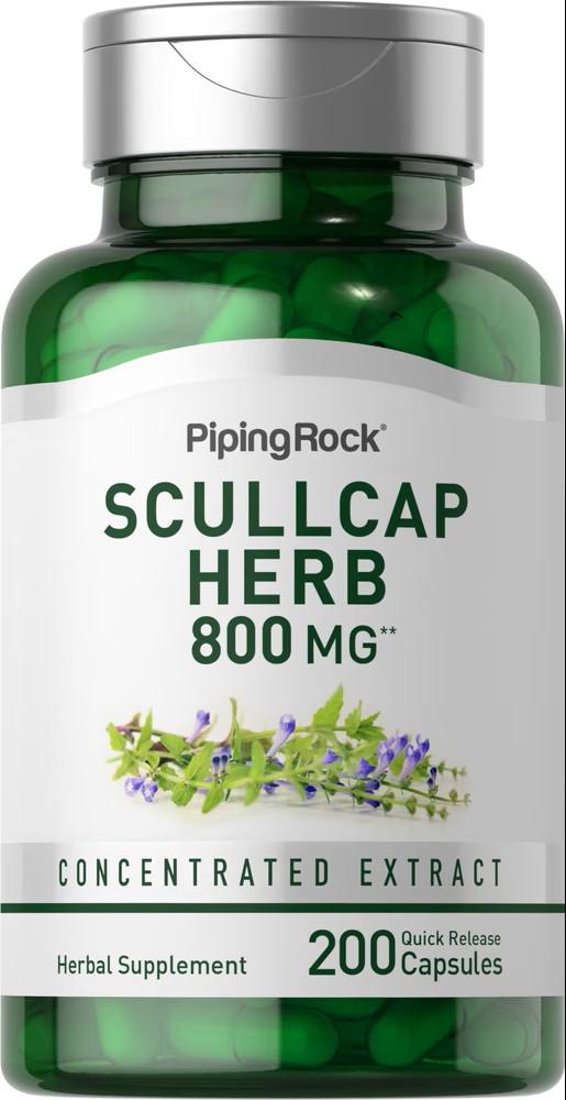 Шлемник Piping Rock Scullcap Herb 800 mg 200 Quick Release Capsules