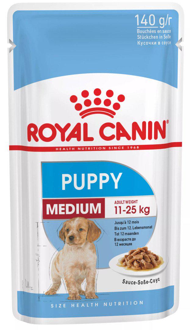 Корм вологий для цуценят середніх порід Royal Canin Medium Puppy 140 г (9003579008331)