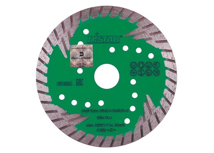 Диск алмазный турбированный Distar ELITE Duo 125x2,4x10x22,23 мм (10115040010)