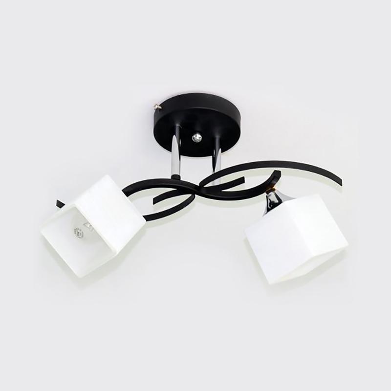 Люстра потолочная лофт Light House SRS-13542/2 BK CR на две лампы Черный / Хром / Белый