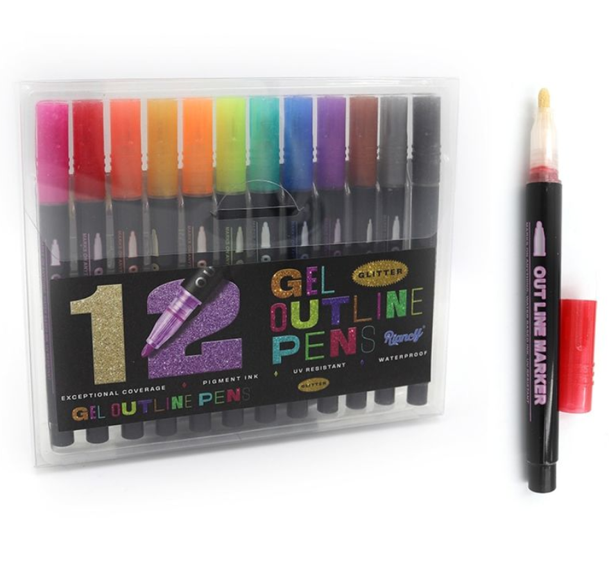 Набор маркеров RIANCY Josef Otten с блестками 12 цветов