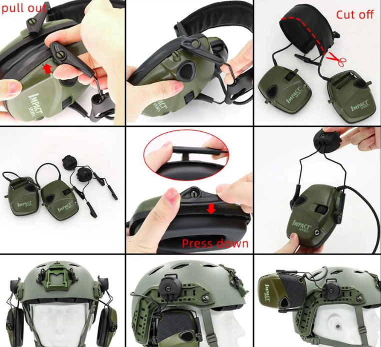 Адаптер на рельсы шлема ACM Headset Helmet Rail для стрелковых наушников Howard Impact Sport - фото 4