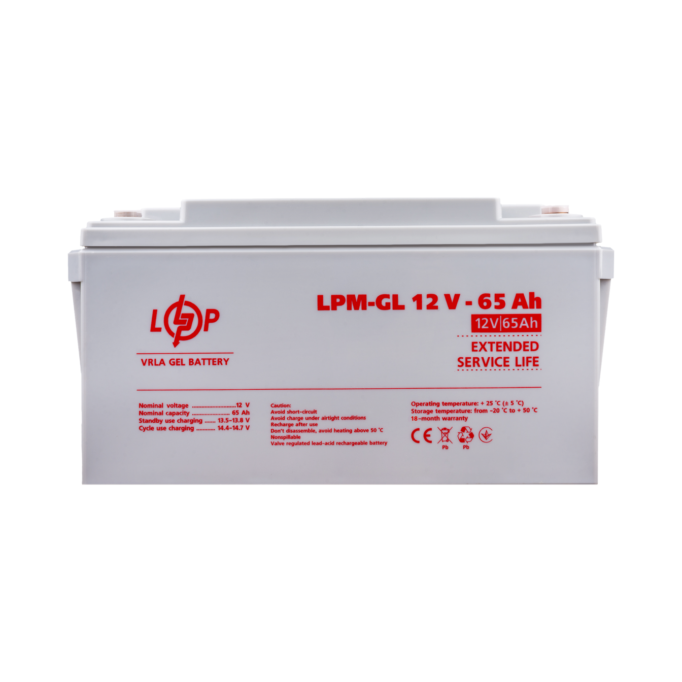 Аккумулятор гелевый LPM-GL 12V-65 Ah