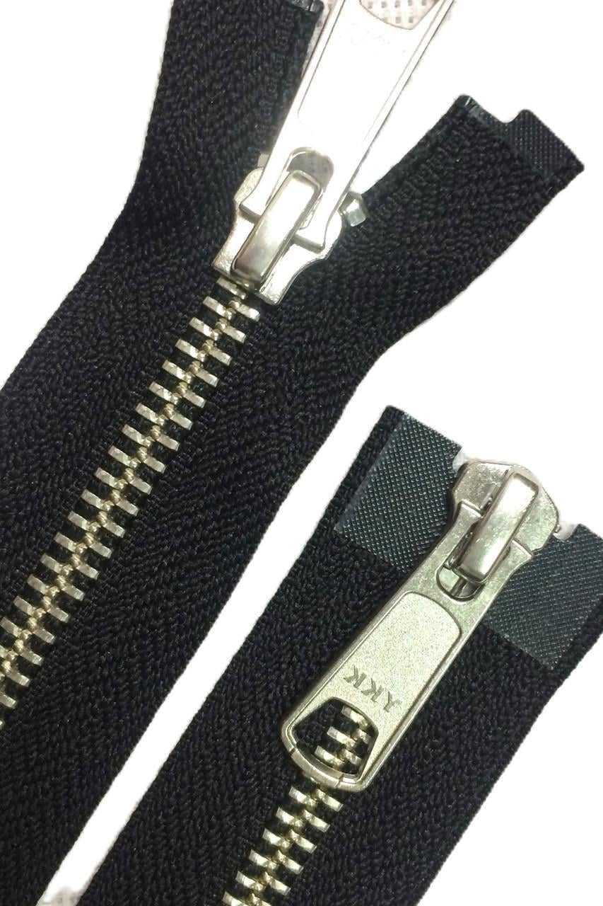 Молния YKK металлическая тип 5 100 см 2 бегунка разъемная Черный/Никель (2331688950)