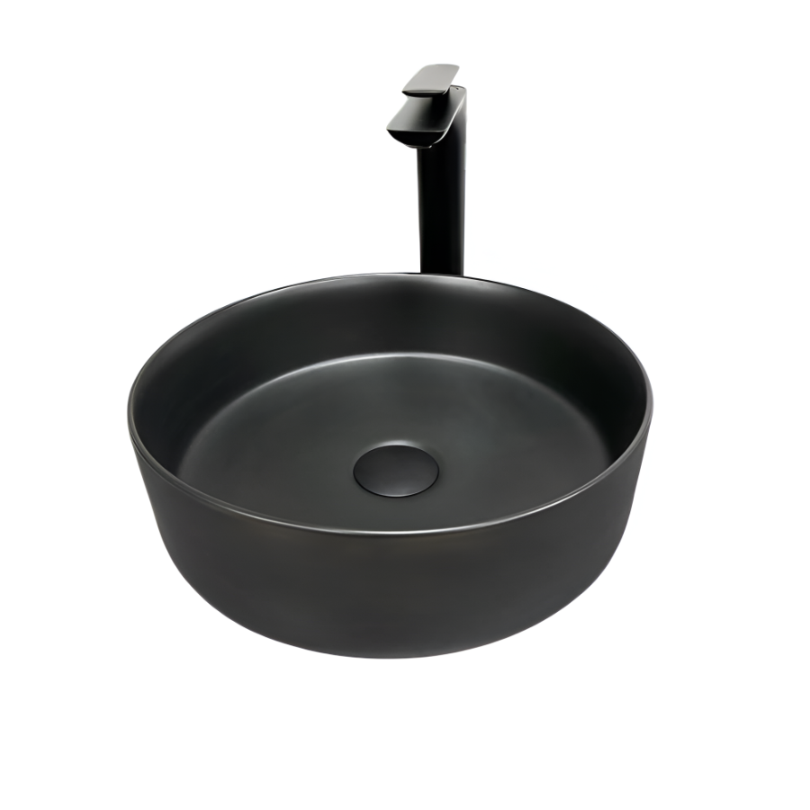 Раковина накладна VBI Prato Black Matt 355 мм кругла Чорний матовий (RM-VBI-011401)