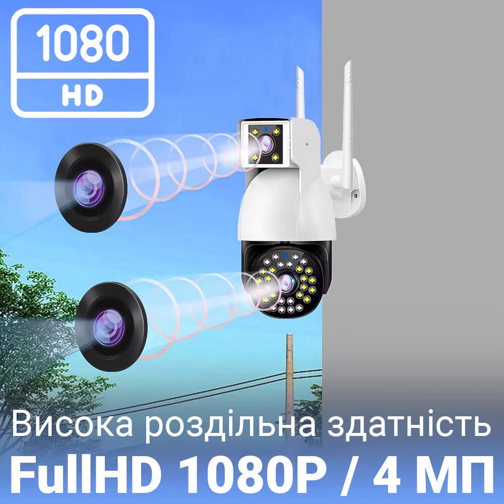 Камера видеонаблюдения WiFi uSafe OC-03DL-PTZ поворотная с 2 объективами 1080P/4 МП - фото 5 Камера видеонаблюдения WiFi uSafe OC-03DL-PTZ поворотная с 2 объективами 1080P/4 МП - фото 5