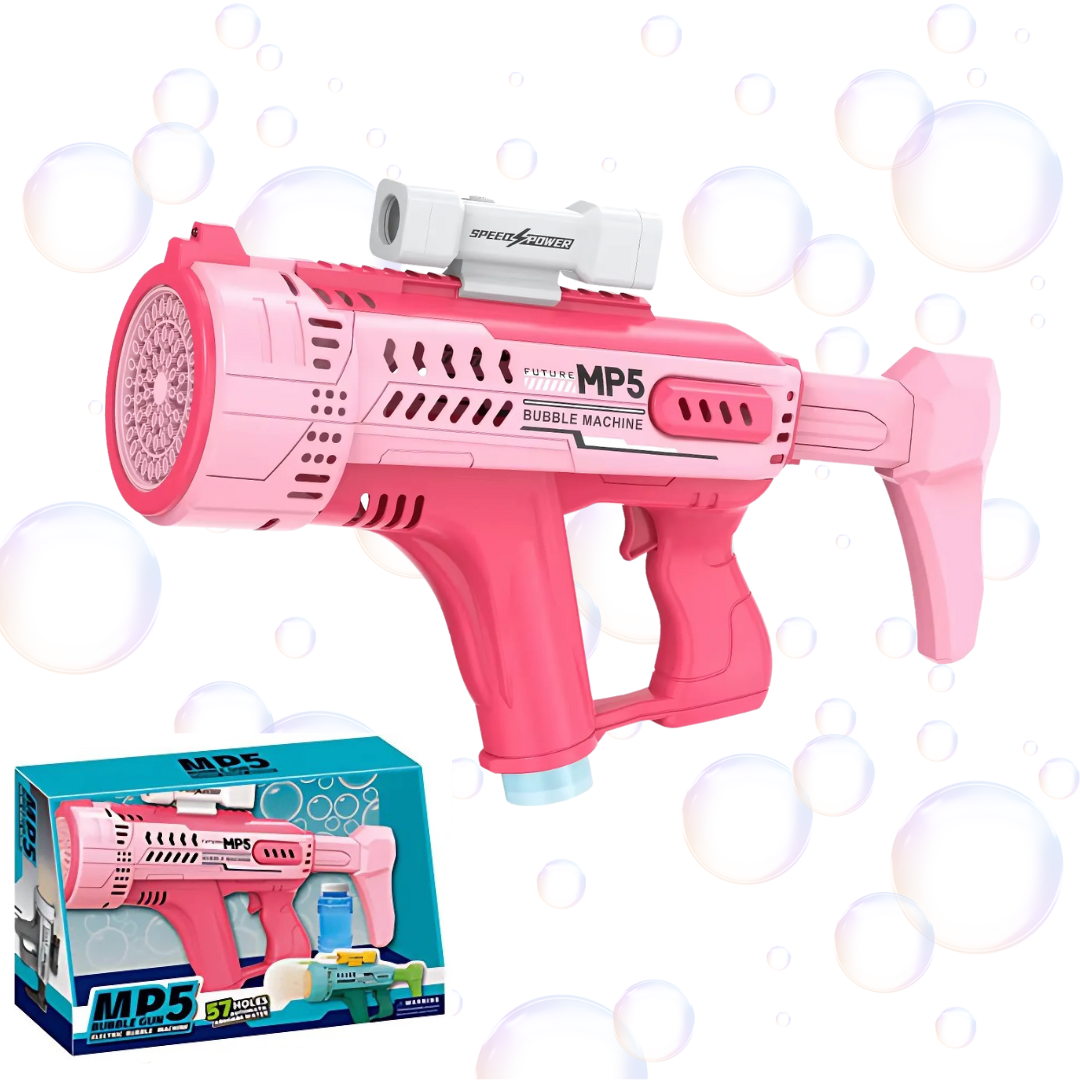 Пистолет мыльных пузырей для детей с LED подсветкой Розовый