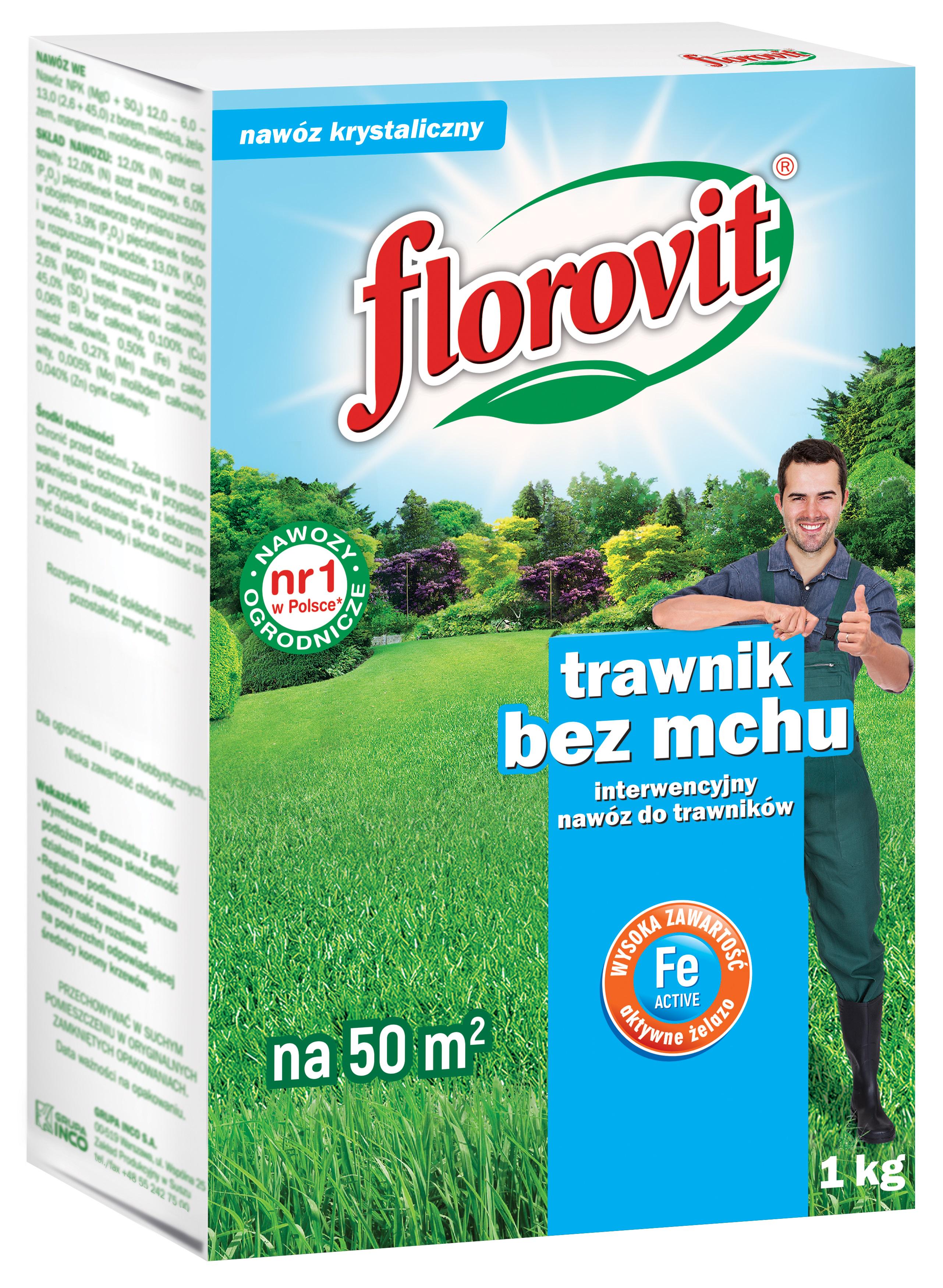Удобрение для газона антимох Florovit 1 кг Удобрение для газона антимох Florovit 1 кг