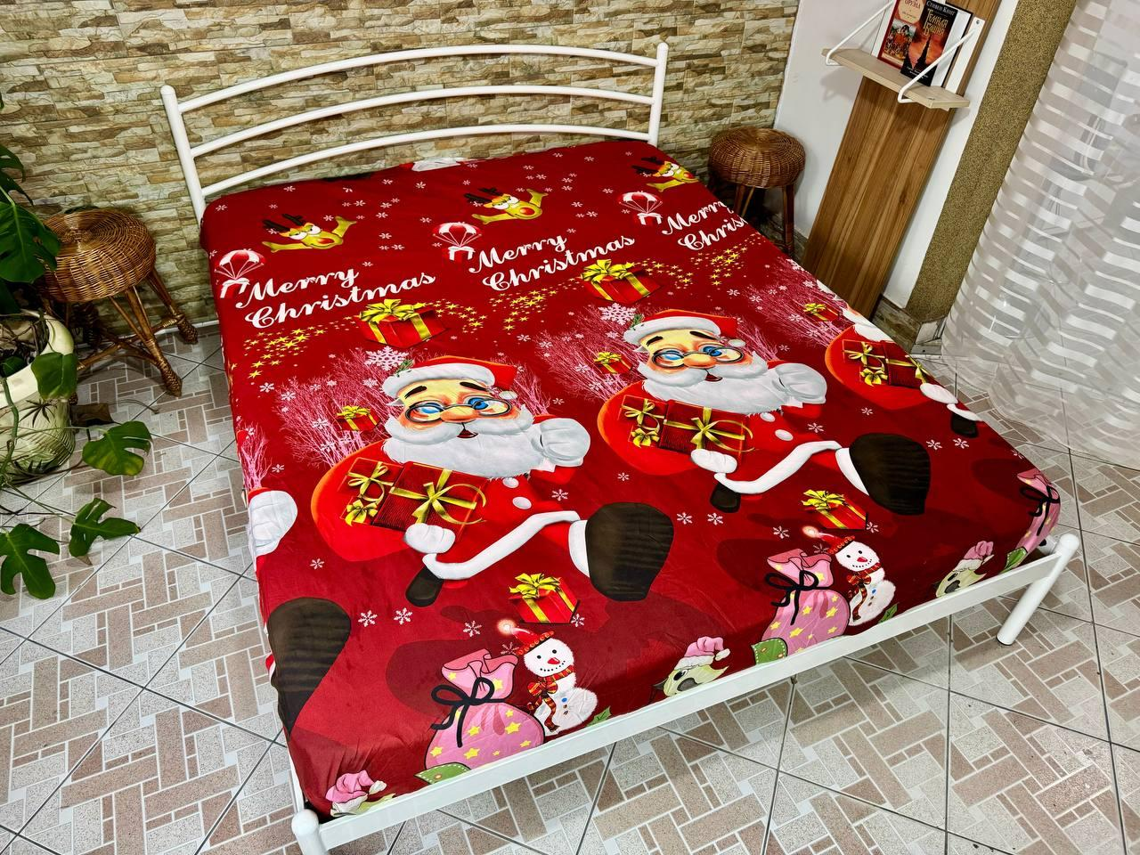 Простынь на резинке Новогодняя из сатина 180х200 см (S-NY-2/WP/x180) - фото 3 Простынь на резинке Новогодняя из сатина 180х200 см (S-NY-2/WP/x180) - фото 3