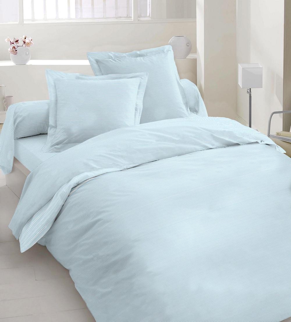 Простынь Вилена Голд полоска голубая бязь полуторная 145х220 см