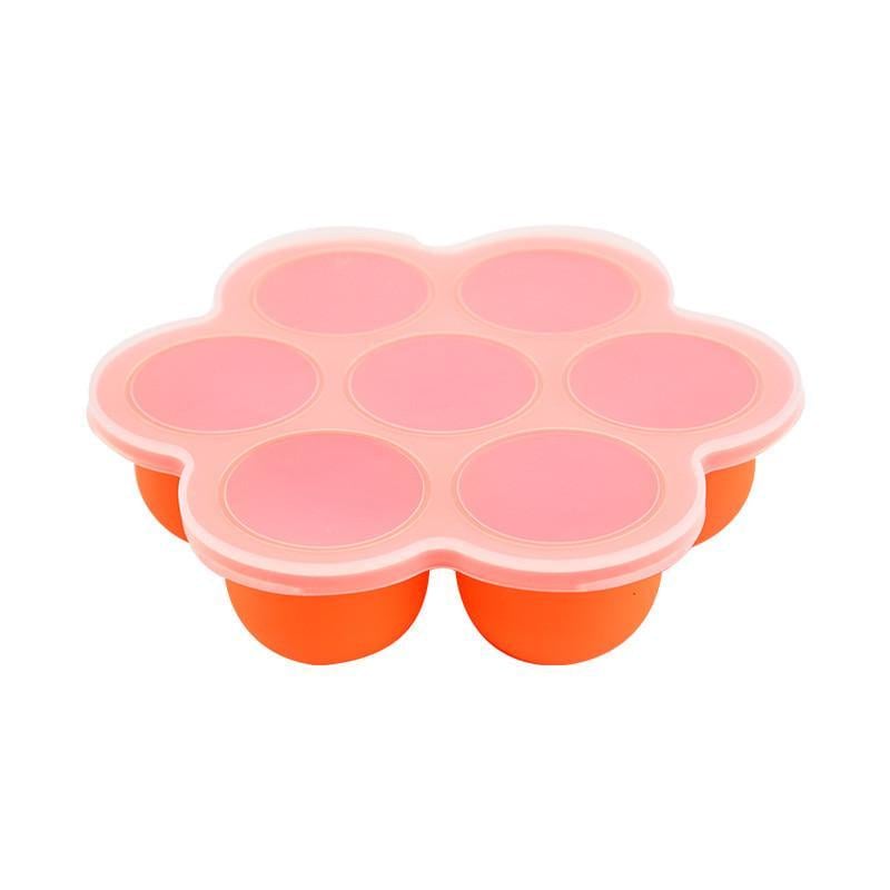 Форма с крышкой силиконовая 7 яч. 20,5х19х4,5 см Ø 4,7 см 1 шт. Оранжевый (ХК0720к33)