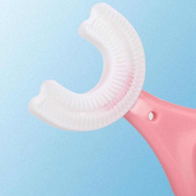Зубна щітка-капа дитяча U-подібна на 2-12 років Рожевий (492a1a70) - фото 3