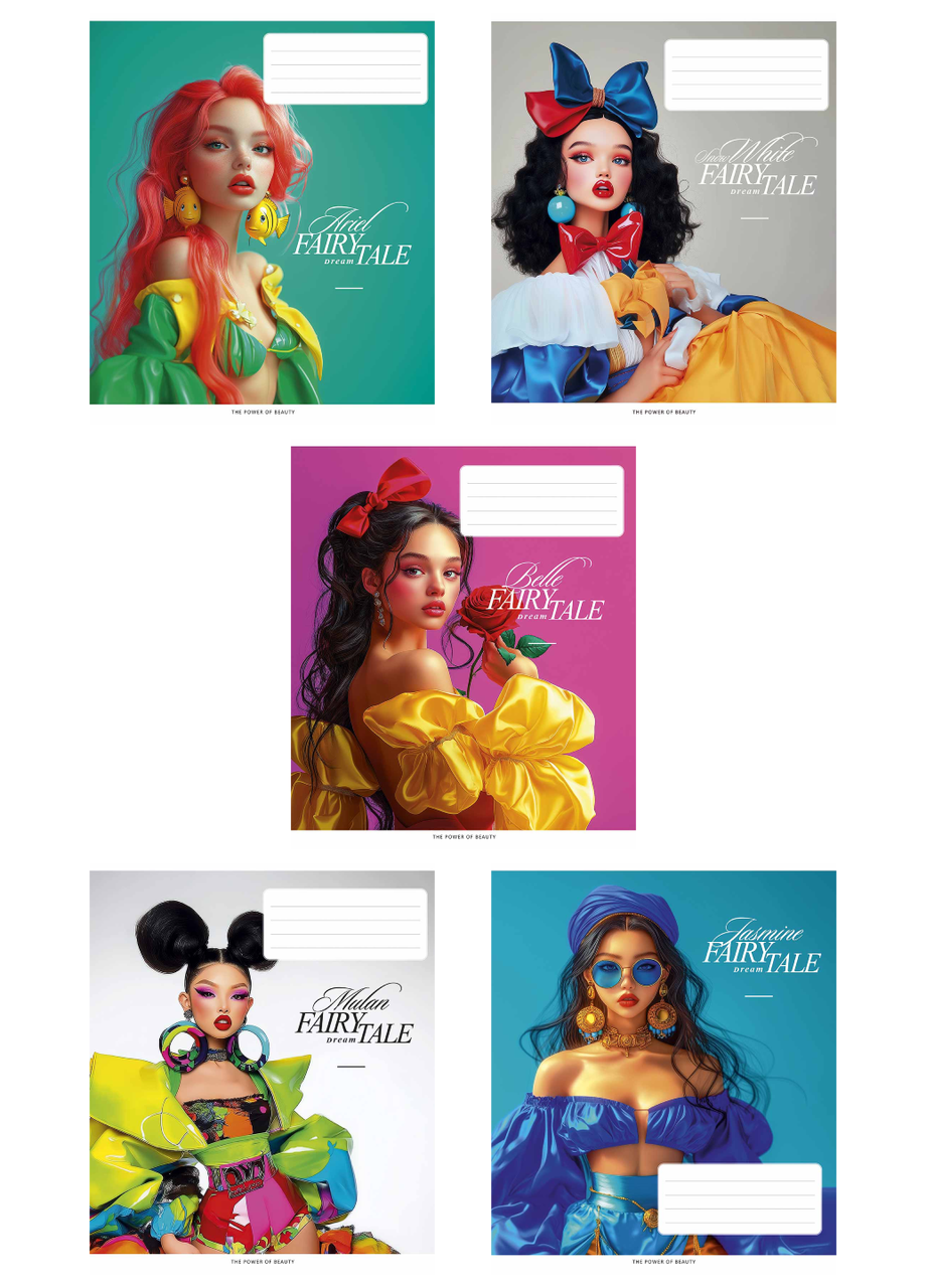 Зошити загальні Школярик Fairytale у клітинку 48 арк. 5 шт. (3542 4820006470081)