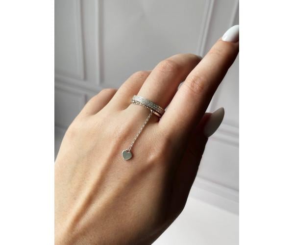 Кольцо нежное Изящество с сердечком