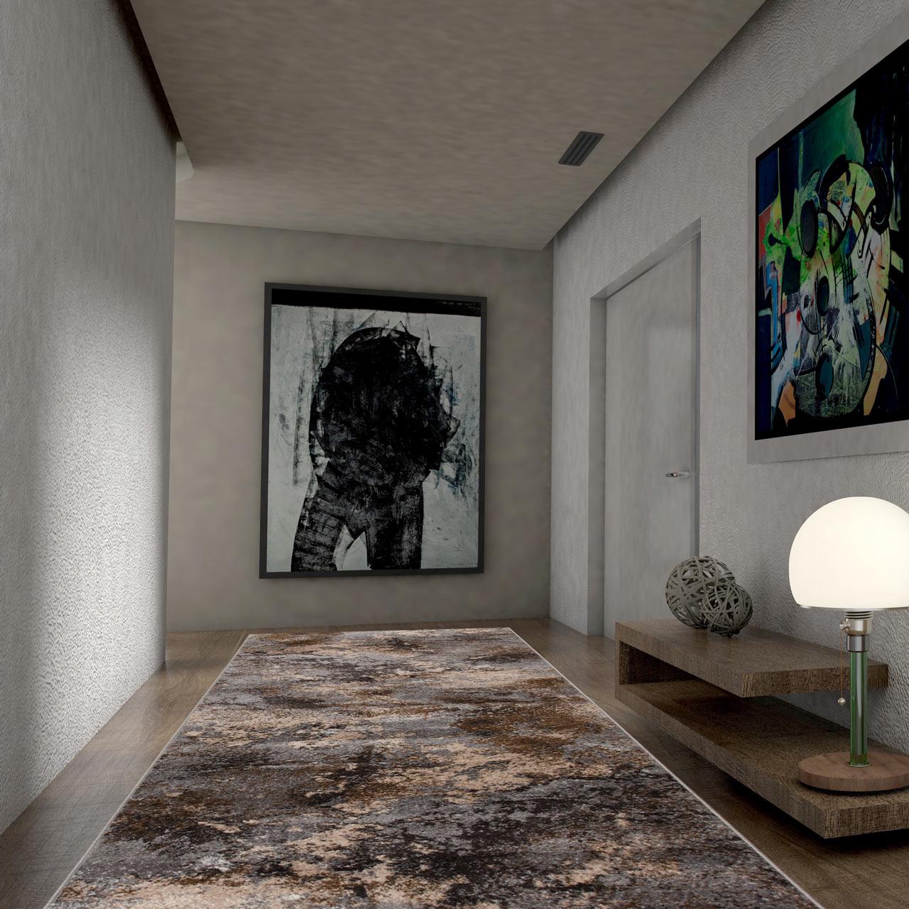 Доріжка килимова Karat Fayno 7147/123 з низьким ворсом 1,2 м Сірий/Бежевий (00-00017138) - фото 3