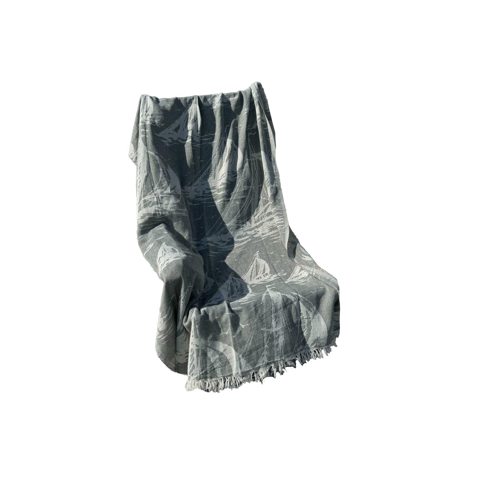 Покрывало гипоаллергенное хлопковое 100х180 см Графитовый (П4К-AL-peshtamel-002-01)