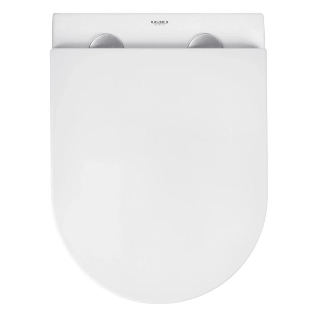 Унитаз подвесной Kroner Harz WHI493736 Rimless безобедочный с сиденьем Slim Duroplast 335х360 мм Белый (KH493736WHIR) - фото 9 Унитаз подвесной Kroner Harz WHI493736 Rimless безобедочный с сиденьем Slim Duroplast 335х360 мм Белый (KH493736WHIR) - фото 9