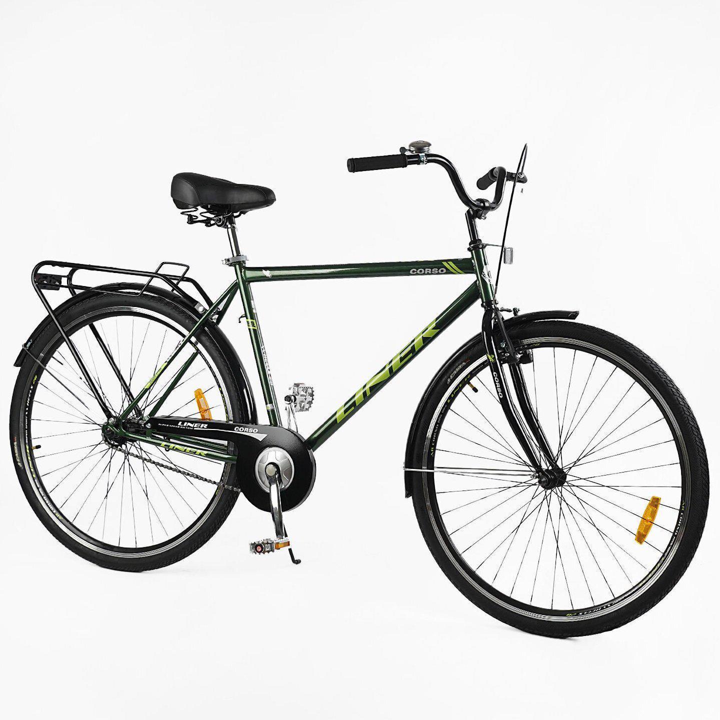 Велосипед міський Corso Liner з багажником рама 19"/28" Зелений - фото 2 Велосипед міський Corso Liner з багажником рама 19"/28" Зелений - фото 2