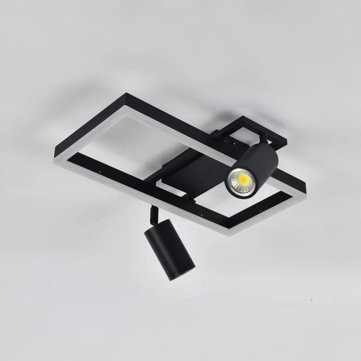 Люстра светодиодная Valeso с двумя спотами 34W 3000/4500/6000К Черный (CH8015 BK)