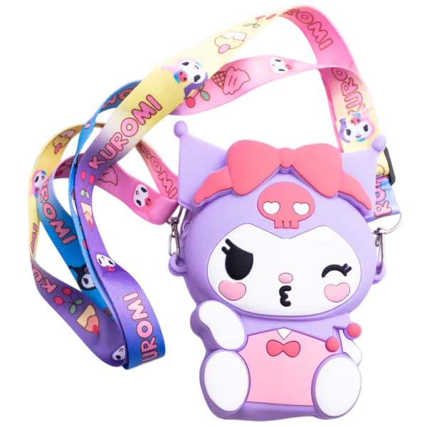 Сумочка детская Kuromi силиконовая на молнии 15х10х3 см Фиолетовый Сумочка детская Kuromi силиконовая на молнии 15х10х3 см Фиолетовый