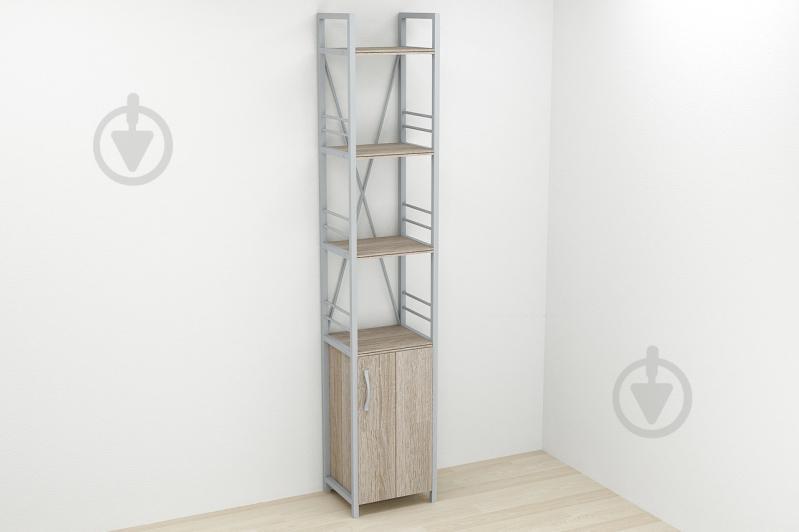 Этажерка 4/34 Ferrum-decor Серии Конект с тумбой  179x34x28 Серый ДСП Сонома Трюфель (FD1060)
