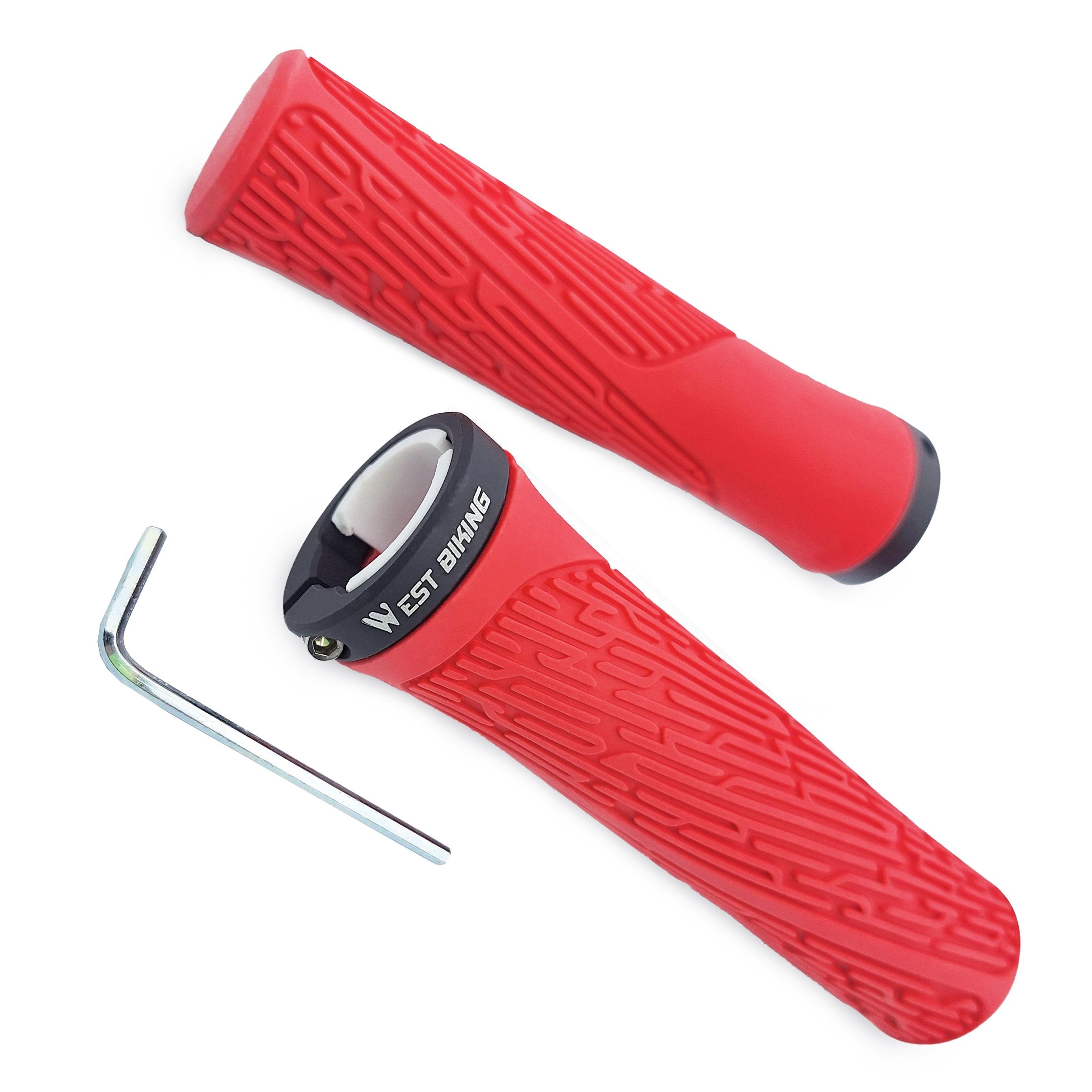 Грипсы West biking YP0804061 прямые 130 мм с алюминиевым замком Красный (G0000972)