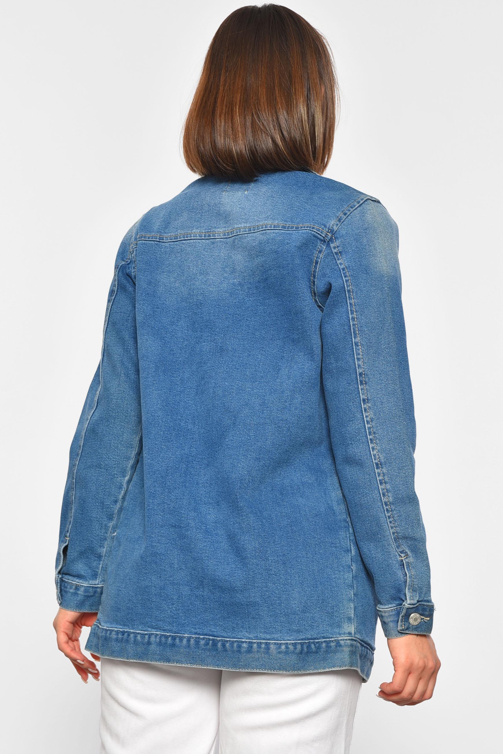 Джинсовка женская S Голубой (188066) - фото 3 Джинсовка женская S Голубой (188066) - фото 3