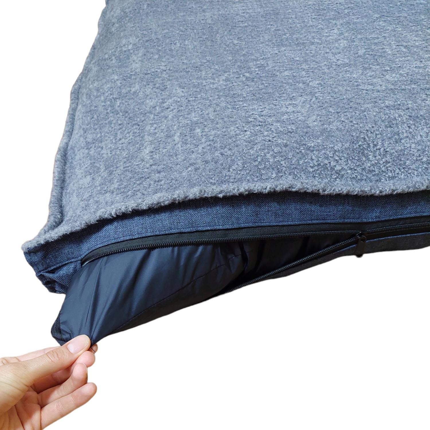 Лежак для собак зі знімним чохлом та бортами Huge and Tiny 120x80x7 см Синій із сірим хутром (11443151) - фото 7 Лежак для собак зі знімним чохлом та бортами Huge and Tiny 120x80x7 см Синій із сірим хутром (11443151) - фото 7