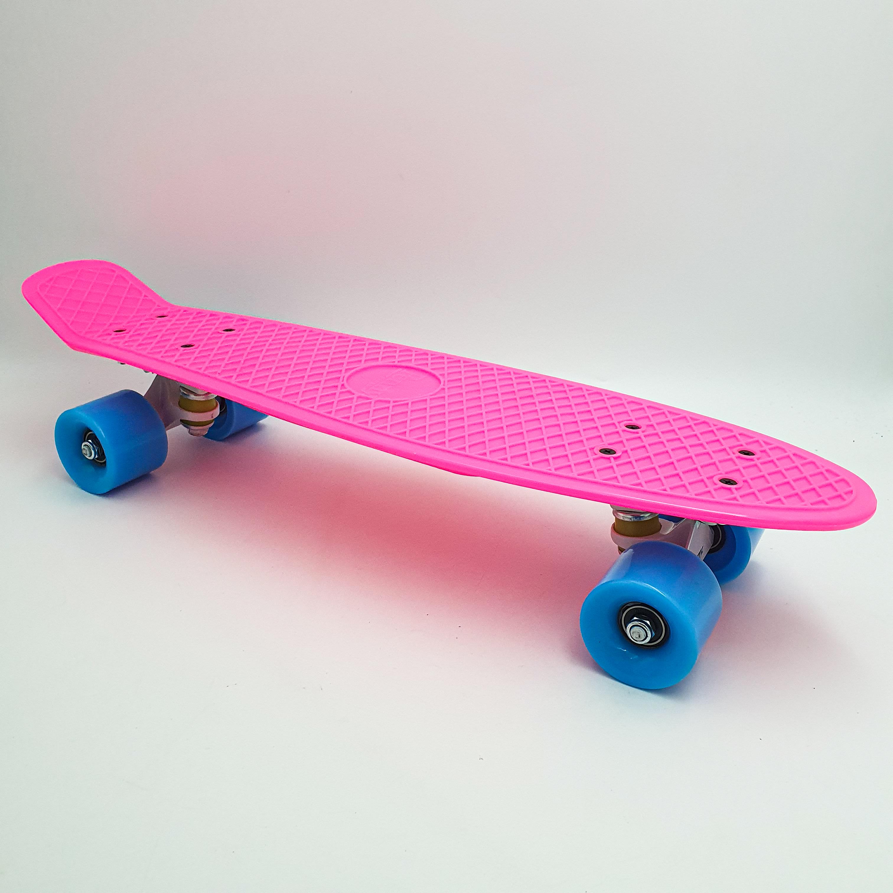 Пенни борд скейт 55х15см до 80кг ABEC 7 матовые колеса скейтборд Penny Board Pastel Series малиновый - фото 3