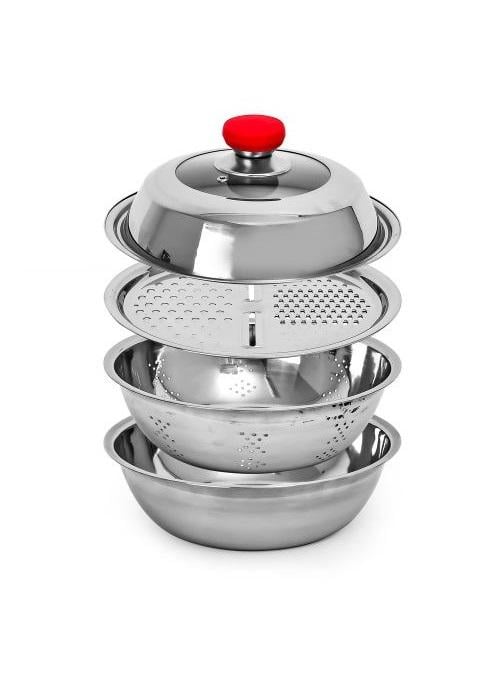 Кухонный набор с крышкой R94199 4 пр. 26 см терка/сито/миска/крышка (2200000344540)