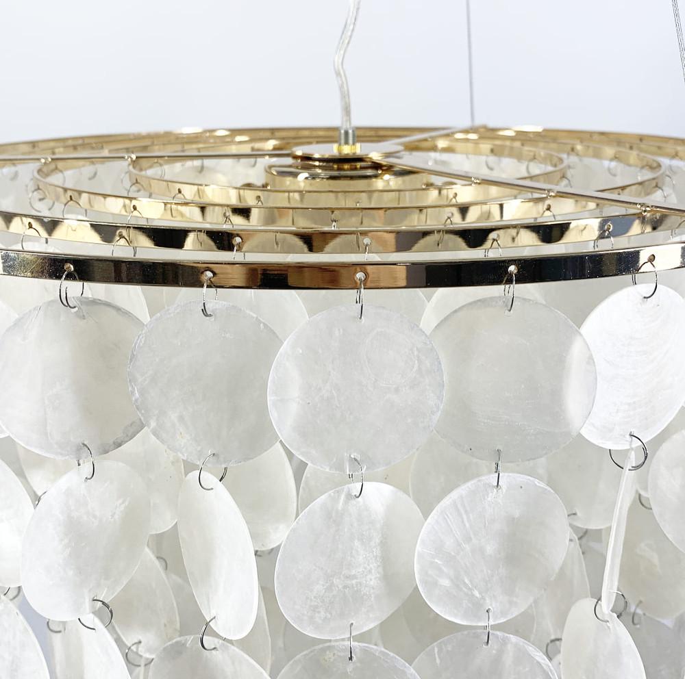 Люстра подвесная Athelia с перламутровыми монетками Ø 50 см (D 8598 GD+Shell) - фото 5 Люстра подвесная Athelia с перламутровыми монетками Ø 50 см (D 8598 GD+Shell) - фото 5