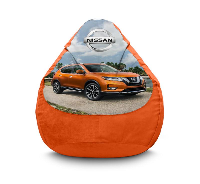 Кресло мешок iPuff Nissan Qashqai Orange Флок XXL 90х125 см Оранжевый