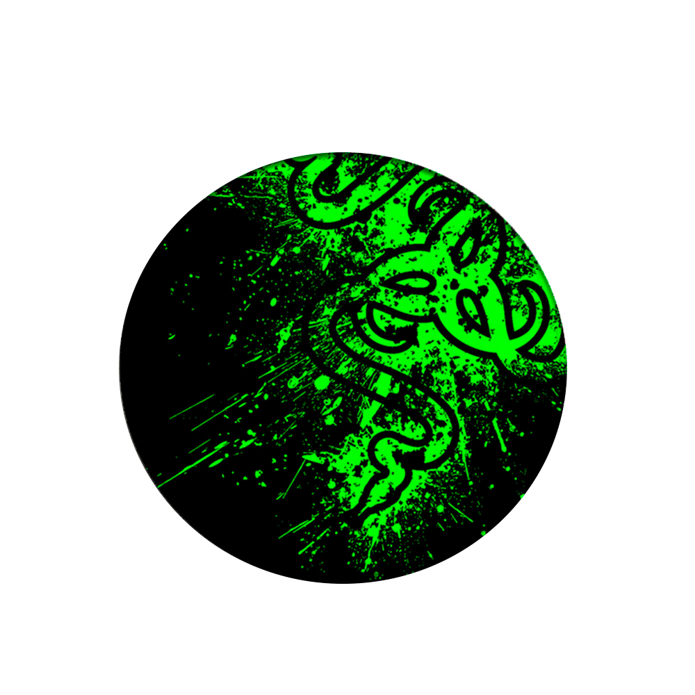 Коврик тканевой RAZER 3 круглый с прошивкой 2х200x200 мм Черно-зеленый (YUT_V7530)