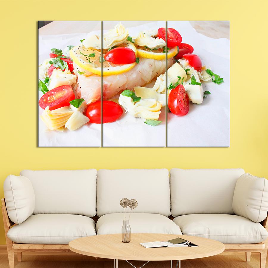 Настінний декор Запечена риба з помідорами та лимоном 156x100 см (A427-3)