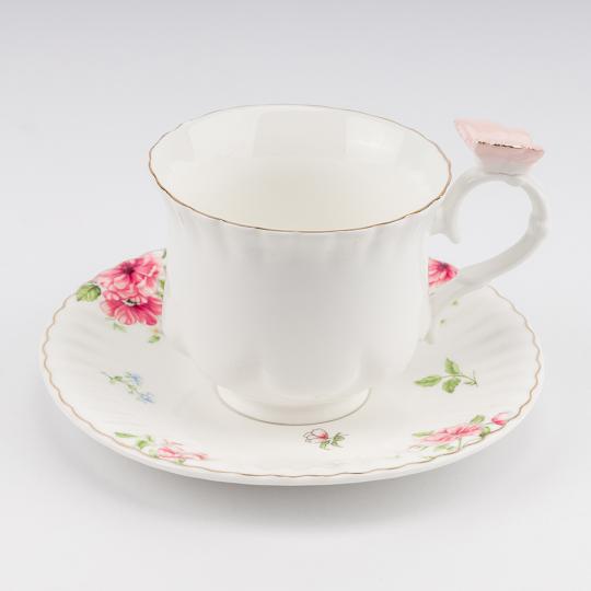 Набор чашек с блюдцами Розовая нежность 260 мл на 6 персон (90923) - фото 2
