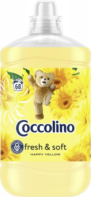 Ополіскувач з ароматами апельсину, жасміну та кедрового дерева Coccolino Happy Yellow 68 прань 1700 мл
