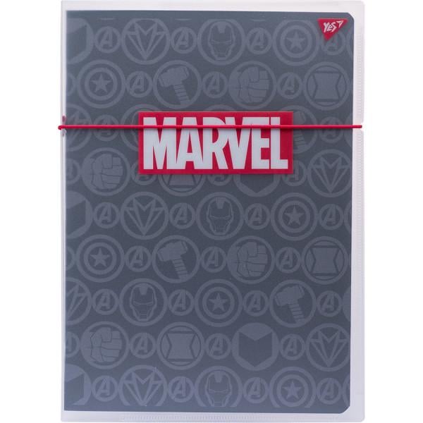 Шкільний зошит YES А4 48 кл. пластикова папка з малюнком Marvel Black (4823092254740)