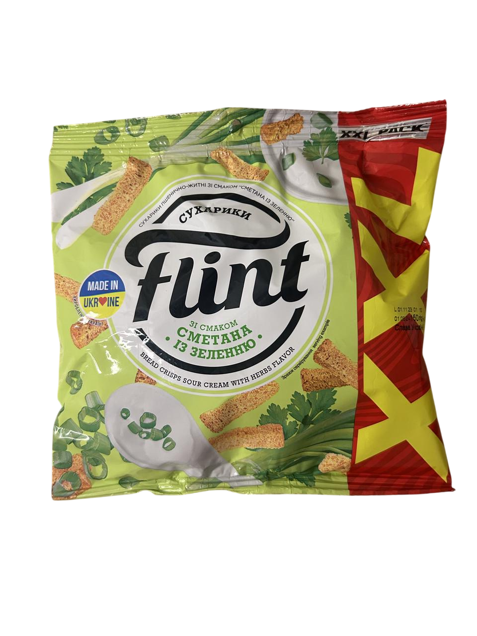 Сухарики Flint пшенично-ржаные Сметана и зелень 140 г