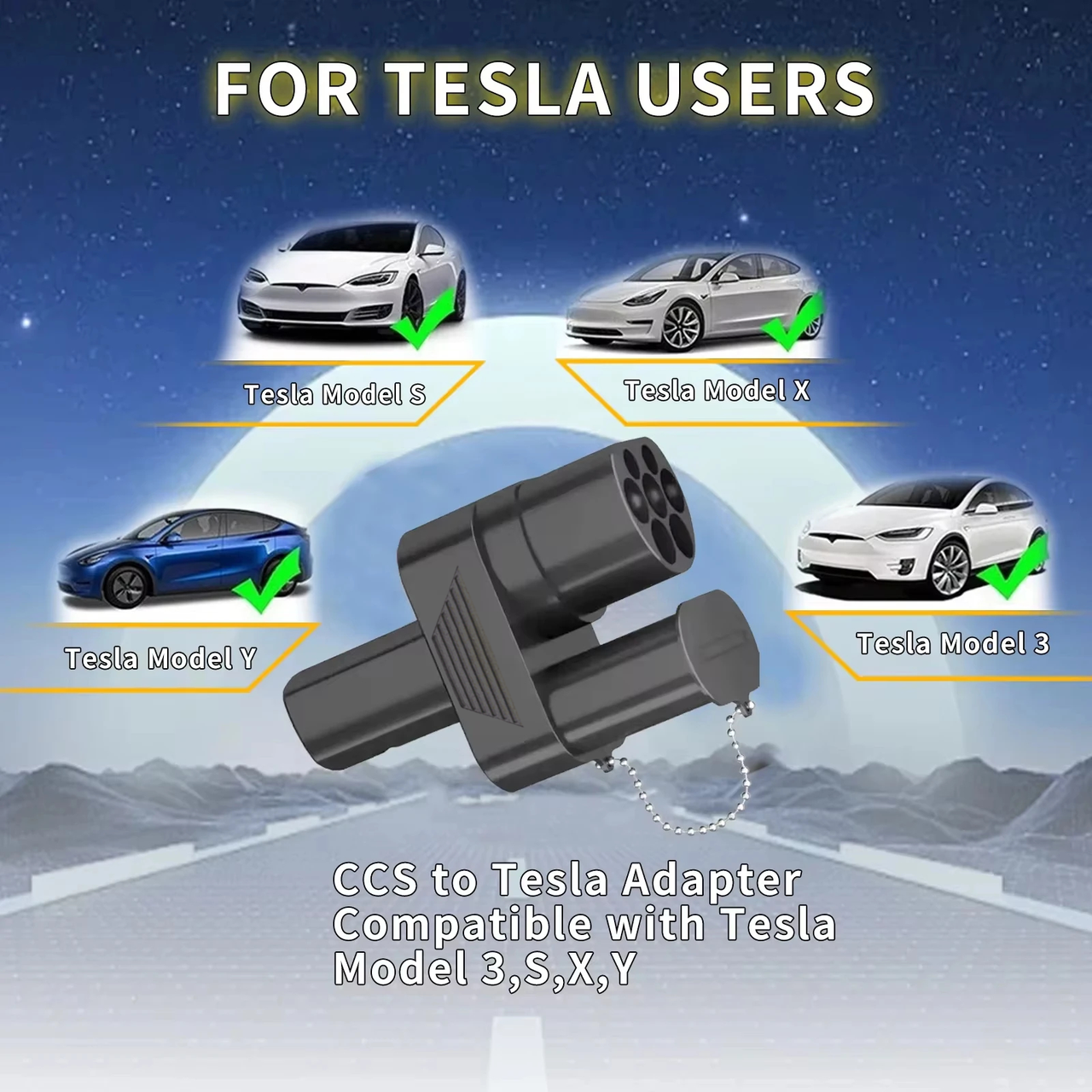 Адаптер CS2 Combo/Type2 Adapter 250 кВт для Tesla Model S/3/ X/ Y AC DC - фото 7