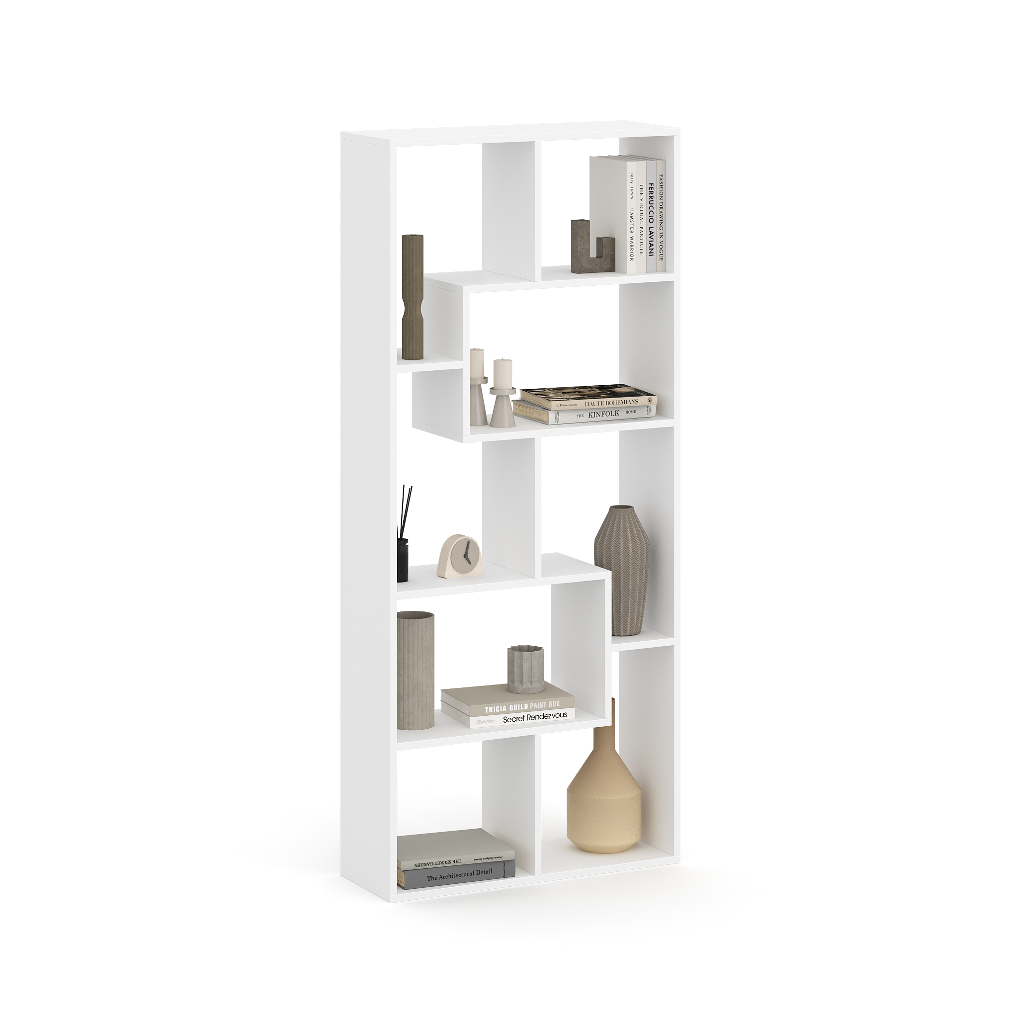 Стеллаж Уилсон 160х70х25 см 8 полок Белый Стеллаж Уилсон 160х70х25 см 8 полок Белый