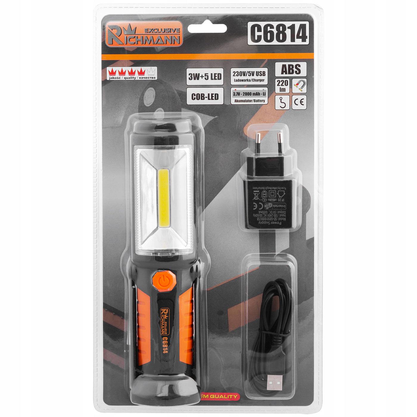 Ліхтарик світлодіодний акумуляторний Richmann 300 + 20 lm (C6814) - фото 5 Ліхтарик світлодіодний акумуляторний Richmann 300 + 20 lm (C6814) - фото 5