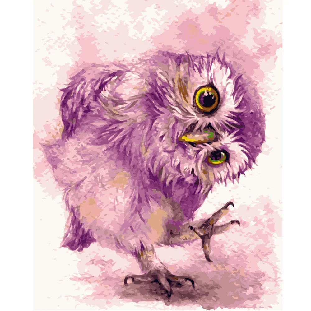 Картина по номерам Strateg Птицы Фиолетовая сова 40х50 см в коробке (VA-0258КС-mt)
