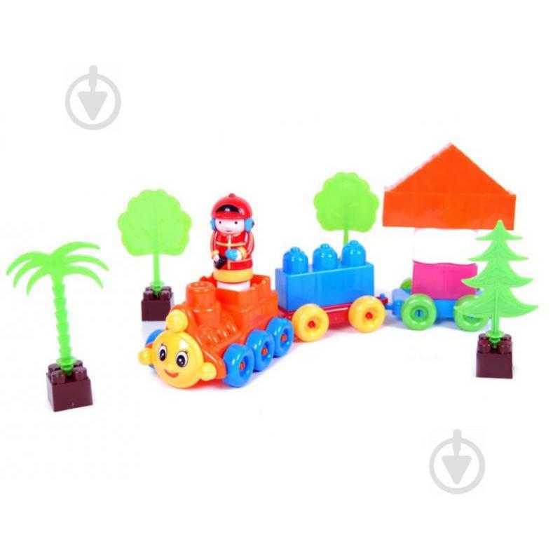 Конструктор Поезд с вагонами 16 деталей Kinderway (KW-02-408)
