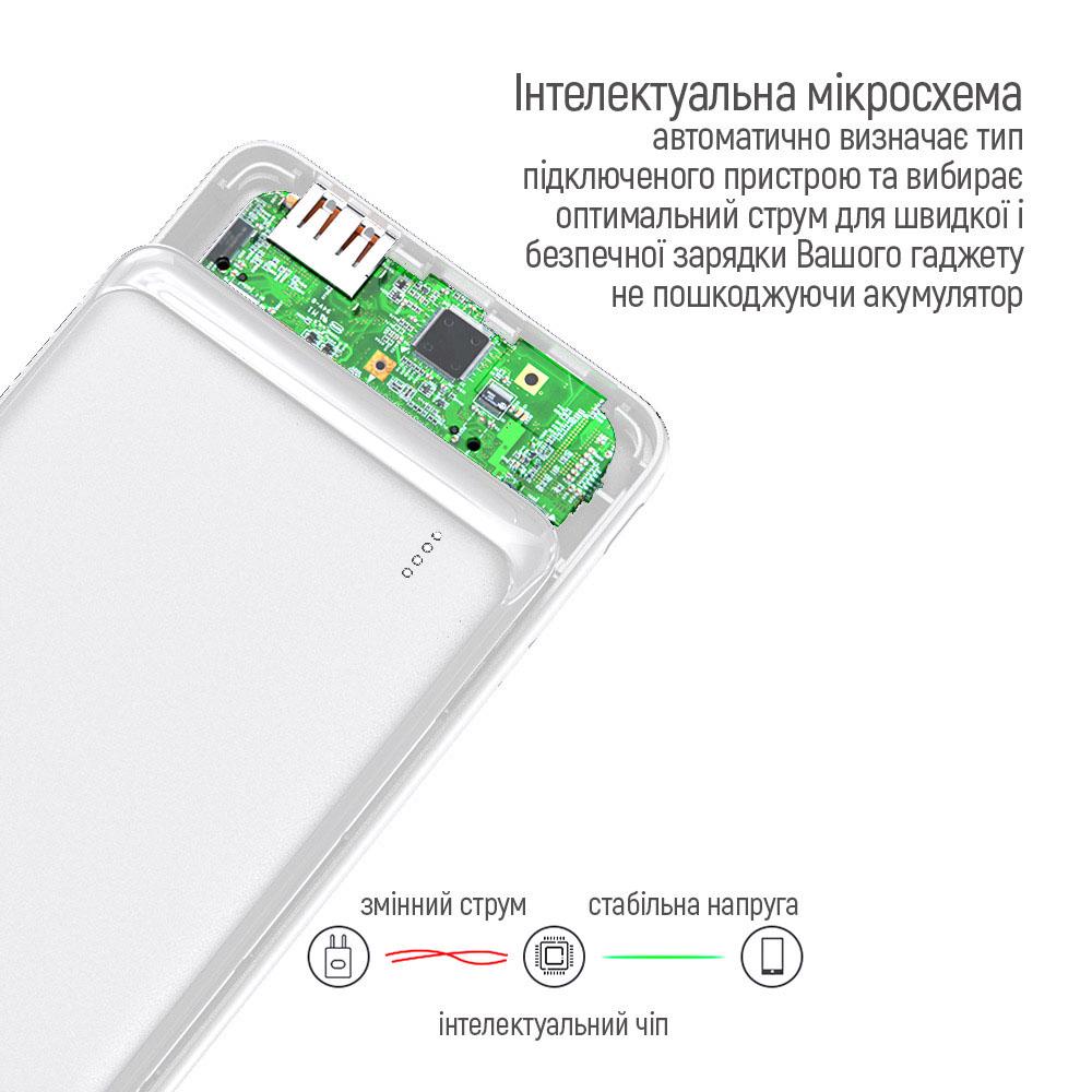 Повербанк ColorWay Slim 18W 10000 mAh White (CW-PB100LPG3WT-PD) - фото 7