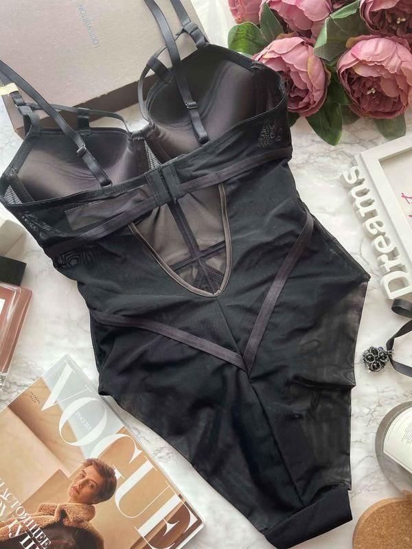 Боди женская сетка пуш-ап Rumi 385k р. 85D Черный - фото 4