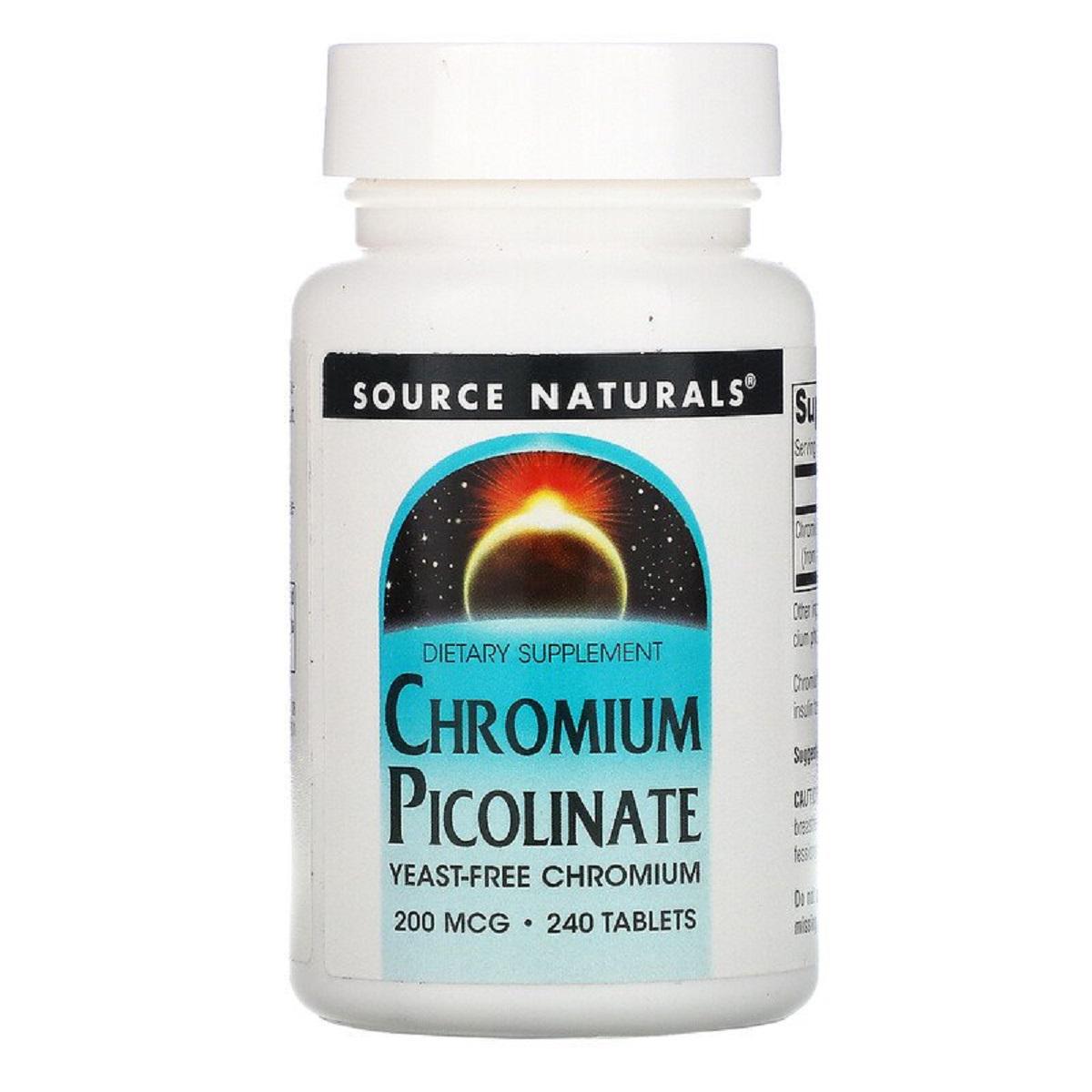 Хром пиколинат Source Naturals 240 таблеток 200 мкг (5046)