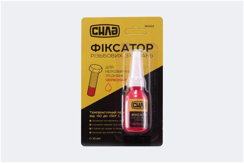 Фиксатор резьбы Сила для неразборных соединений 10 мл Красный (2055) Фиксатор резьбы Сила для неразборных соединений 10 мл Красный (2055)