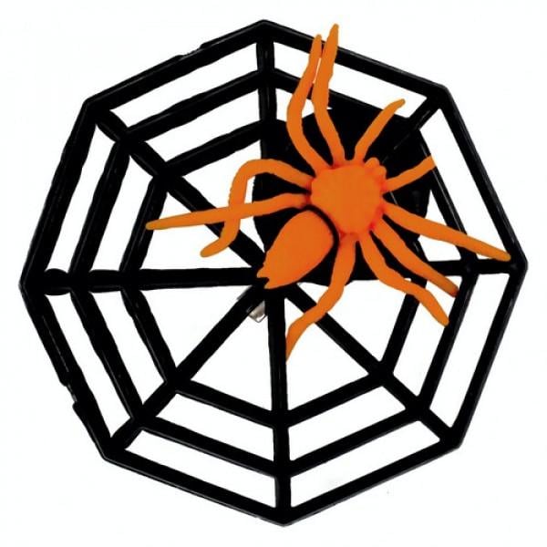 Декор на Хэллоуин Seta Брошь-заколка Паутинка с паучком (19-972BLK-OR) Декор на Хэллоуин Seta Брошь-заколка Паутинка с паучком (19-972BLK-OR)